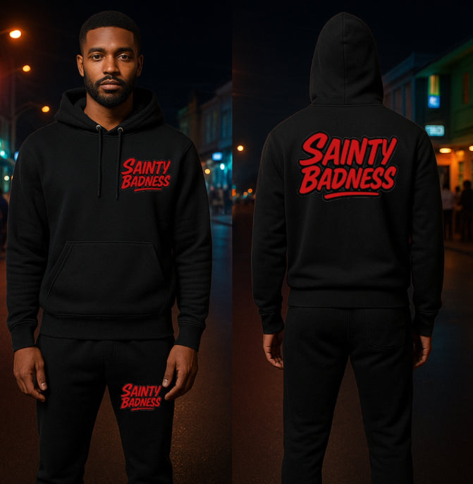 Sainty badness solid color hoodie suit pencil leg