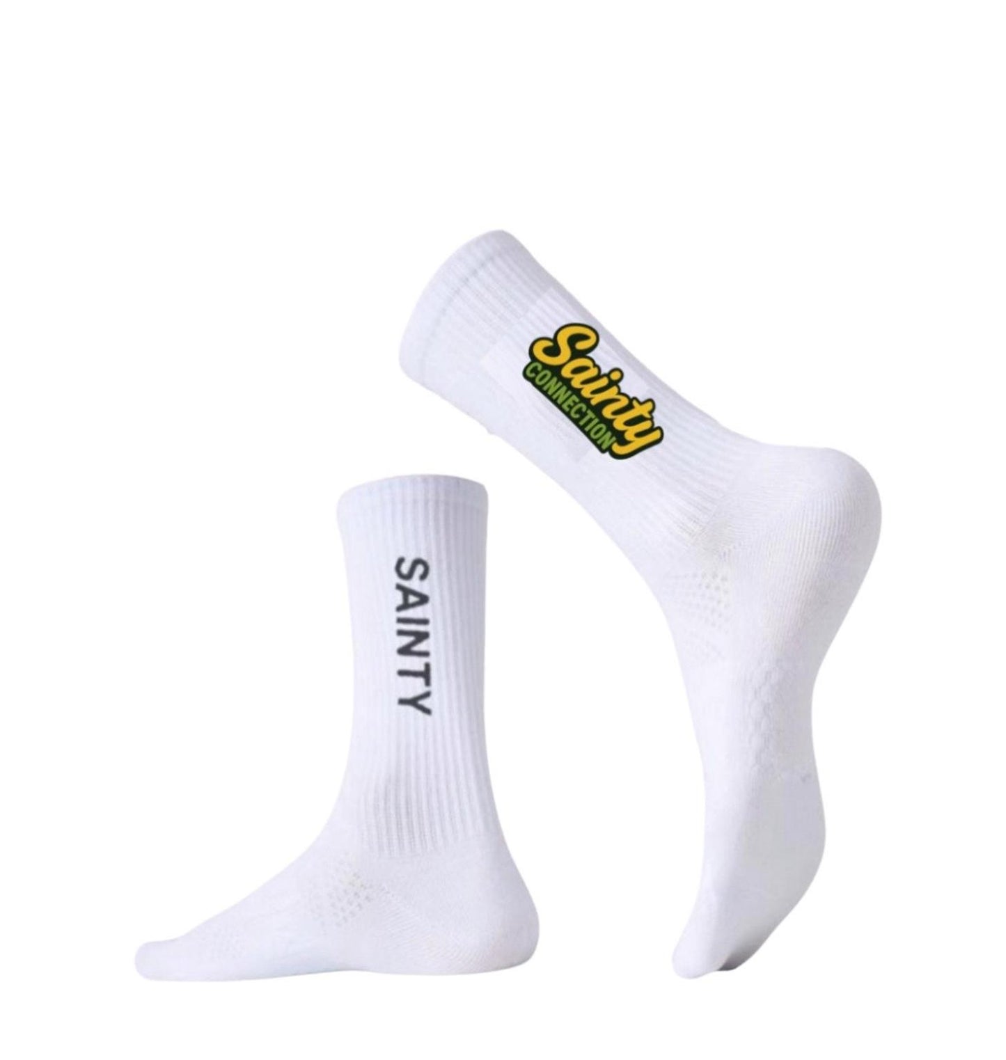 Sainty Connection Logo Socks – White
