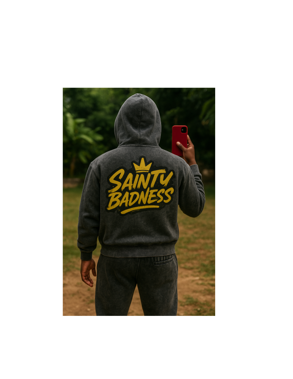 Sainty badness acid wash hoodie suit flare and pencil leg