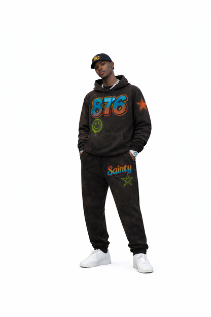Sainty & Native 876 Acid-Wash Hoodie & Jogger Set
