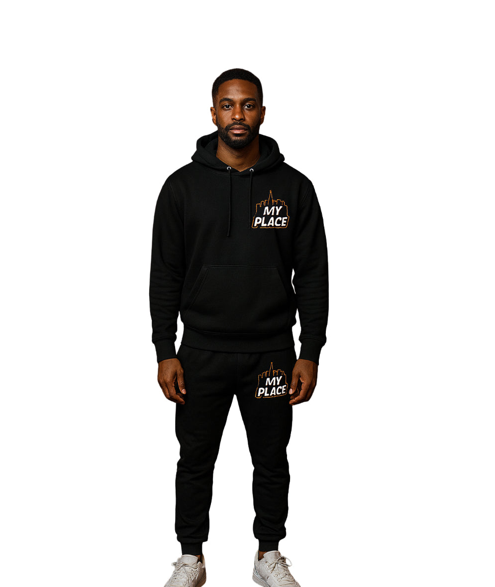 My Place hoodie suit solid color pencil leg