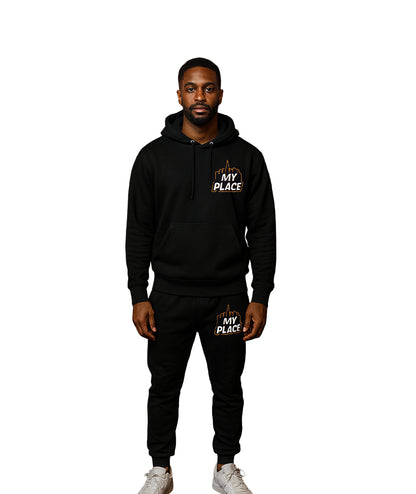 My Place hoodie suit solid color pencil leg