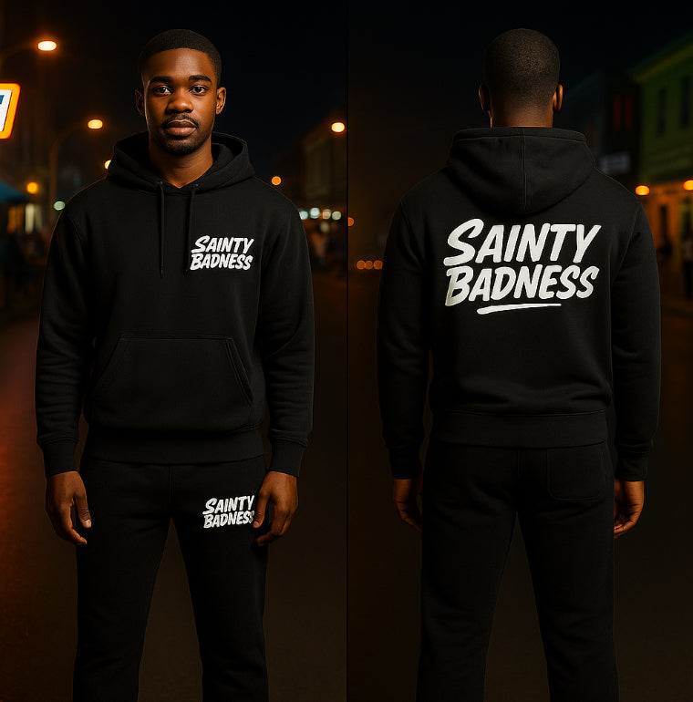 Sainty badness solid color hoodie suit pencil leg