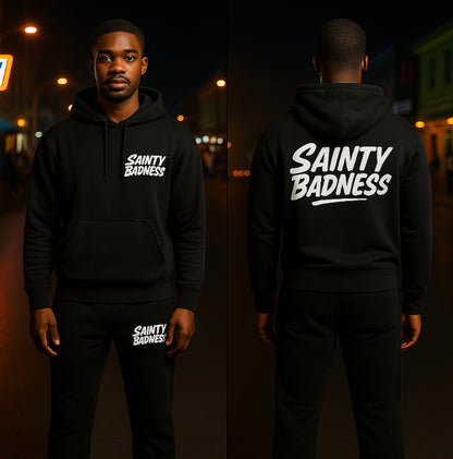 Sainty badness solid color hoodie suit pencil leg