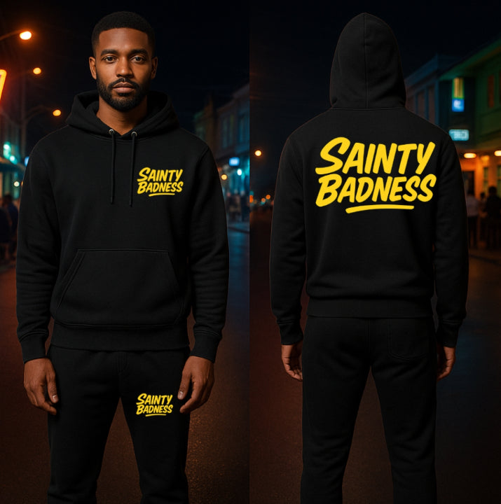 Sainty badness solid color hoodie suit pencil leg
