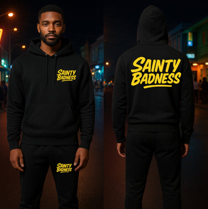Sainty badness solid color hoodie suit pencil leg