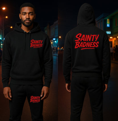 Sainty badness solid color hoodie suit pencil leg