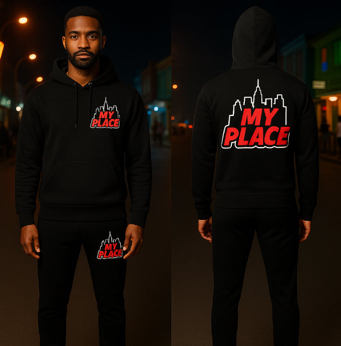 My Place hoodie suit solid color pencil leg