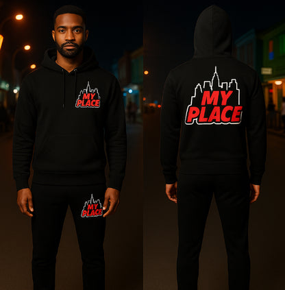My Place hoodie suit solid color pencil leg