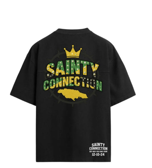 Sainty Connection Royalty OVERSIZED Black Tee