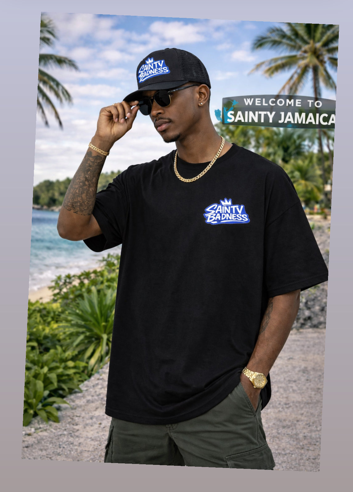 Sainty Badness Black Trucker Hat