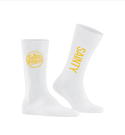 Sainty Badness Crew Socks - White