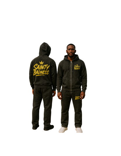 Sainty badness acid wash hoodie suit flare and pencil leg