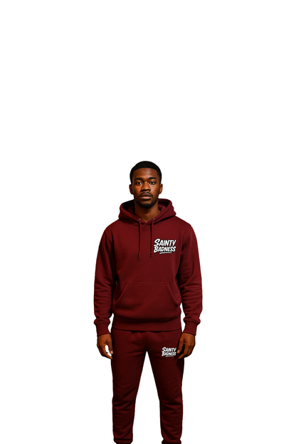 Sainty badness solid color hoodie suit pencil leg